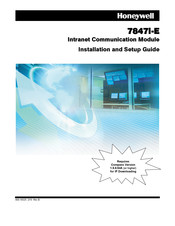 Honeywell AlarmNet 7847i-E Installation And Setup Manual