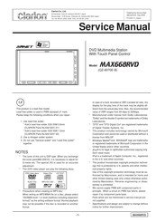 Clarion MAX668RVD Service Manual