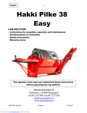 Maaselan Kone hakki pilke 38 easy TR Instructions For Assembly Maintenance And Use