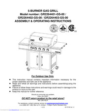 Rankam GR2264403-GS-00 Assembly & Operating Instructions