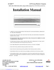 Acare MRW 12HL Installation Manual