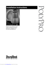 DuraVent polypro Installation Instructions Manual