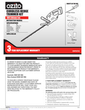 Ozito OHT-018 Instruction Manual
