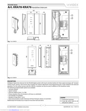 Videx KRA76 Installation Instructions Manual