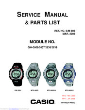 Casio MTG-900DA Service Manual & Parts List