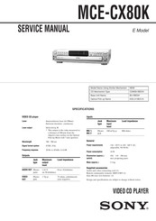 Sony MCE-CX80K Service Manual