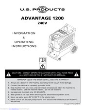 U.s. Products ADVANTAGE 1200 Information & Operating Instructions
