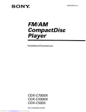 Sony CDX-C5OOOX Installation/Connections Manual