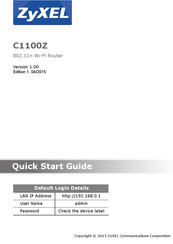Zyxel communications C1100Z Manuals | ManualsLib