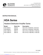 Blonder Tongue HDA-4-860-24 Instruction Manual