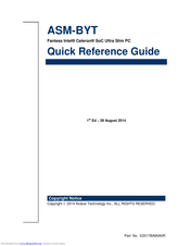 Avalue Technology ASM-BYT Quick Reference Manual