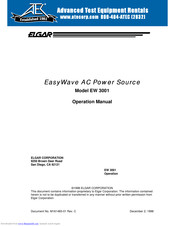 Elgar EasyWave EW 3001 Operation Manual