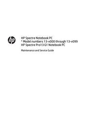 HP Spectre 13-v0 SERIES Maintenance And Service Manual