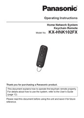 Panasonic KX-HNK102FX Operating	 Instruction