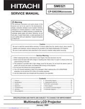 Hitachi CP-SX635W Service Manual