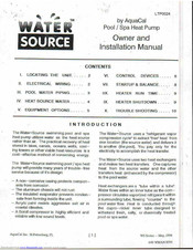Aquacal LTP0024 Owners And Installation Manual