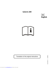 BEGO Gelovit 200 Translation Of The Original Instructions