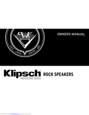 Klipsch PRO-500T-RK Owner's Manual