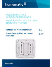 HomeMatic HmIP-BPS Installation And Operating Manual