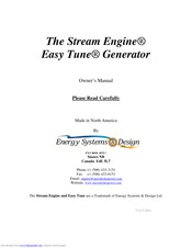 Energy Systems & Design Easy Tune Stream Engine Owner's Manual