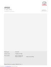 Toyota AYGO X-NAV RHD Installation Instructions Manual