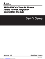 Texas Instruments TPA032D04 User Manual