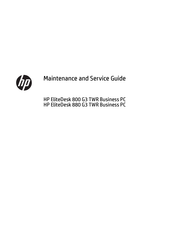 HP EliteDesk 880 G3 TWR Maintenance And Service Manual