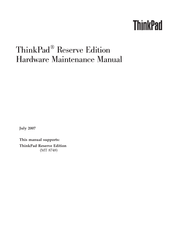 Lenovo THINKPAD RESERVE EDITION Manual