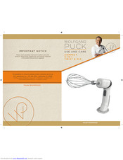 Wolfgang Puck BGHM0020 Use And Care Manual