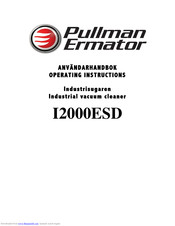 pullman Ermator I2000ESD Operating Instructions Manual