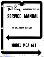 Regency MCA-611 Service Manual