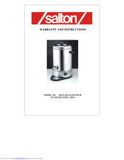Salton SSU8 Warranty And Instructions