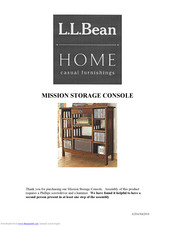 L.l.bean MISSION STORAGE CONSOLE Assembly Instructions Manual
