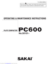Sakai PC600 Operating & Maintenance Instructions