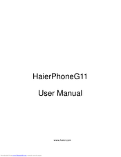 Haier HaierPhoneG11 User Manual