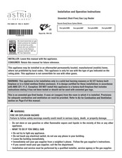 Astria Blaze&Glow18TP Installation And Operation Instructions Manual