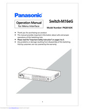 Panasonic Switch-M8eG Operation Manual