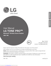 Lg LG TONE PRO HBS-780 User Manual