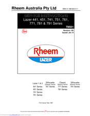 Rheem 441 Series Service Instructions Manual