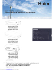 Haier ADH090M1ERG Operation Manual