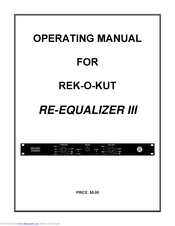 rek-o-kut RE-EQUALIZER III Operating Manual