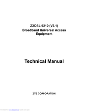 Zte ZXDSL 9210 (V3.1) Technical Manual