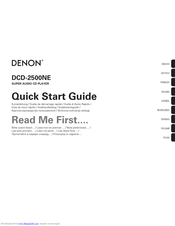 Denon DCD-2500NE Quick Start Manual