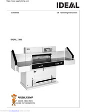Ideal 7260 Operating Instructions Manual