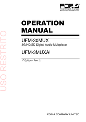 FOR-A UFM-30MUX Operation Manual