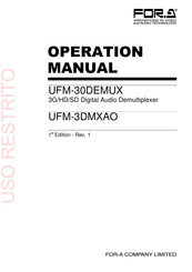 FOR-A UFM-3DMXAO Operation Manual