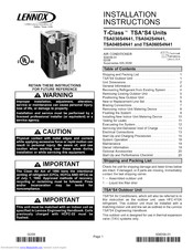 Lennox TSA048S4N41 Installation Instructions Manual