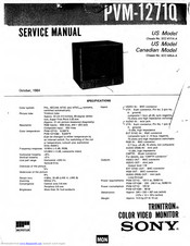Sony Trinitron PVM-1271Q Service Manual
