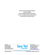 Sea Tel DAC-03 Installation And Operation Manual