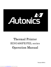 Autonics RING400PEL SERIES Operation Manual